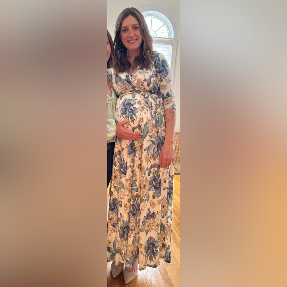 Pinkblush Maternity Dress Blue Flowers